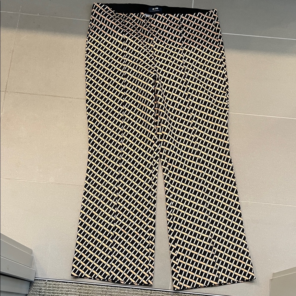 Anthropologie Maeve Black and Tan Patterned Pants